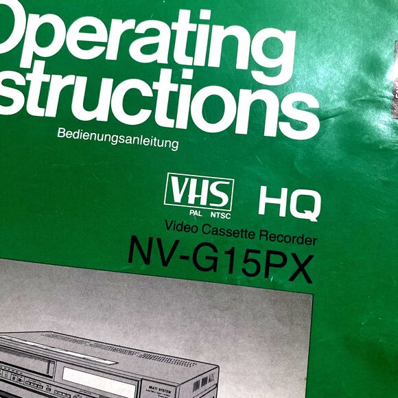 Panasonic NV-G15PX VHS Video Cassette Instructions Manual  in English & German - Picture 2 of 7